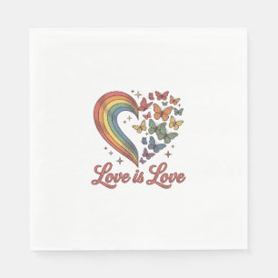 Pride Butterfly Heart Love Is Love Shirt Design_1 Napkin