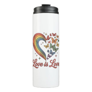 Pride Butterfly Heart Love Is Love Shirt Design_1 Thermal Tumbler