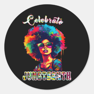 Pride Celebrating Juneteenth And Black History Classic Round Sticker