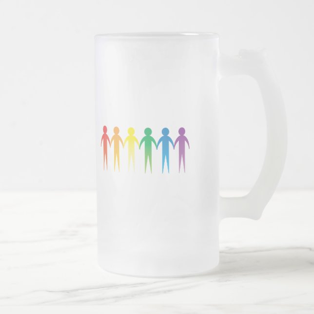Pride Chain Frosted Glass Beer Mug (Right)