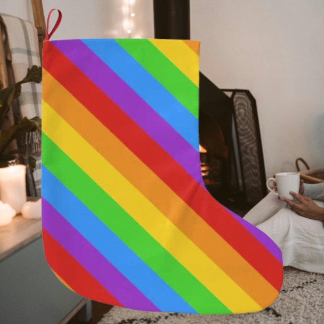 Pride Cheer: Rainbow Flag Large Christmas Stocking (Creator Uploaded)