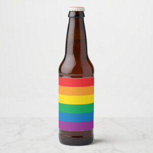 Pride Colourful Rainbow Design Beer Bottle Label