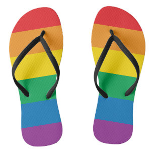 Pride   Colourful Rainbow Design Jandals