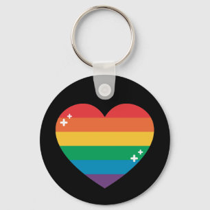 Pride   Colourful Rainbow Design Key Ring