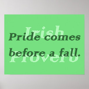 Pride Comes Before a Fall - Irish Proverb Poster