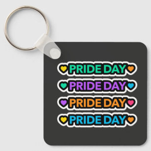 Pride day. LGBT+Pride. Rainbow heart.   Key Ring