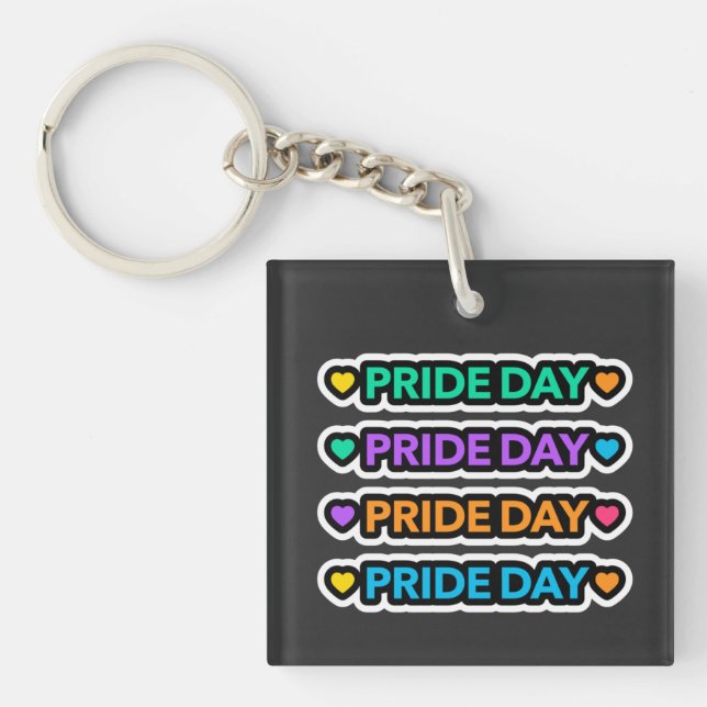 Pride day. LGBT+Pride. Rainbow heart.      Key Ring (Front)