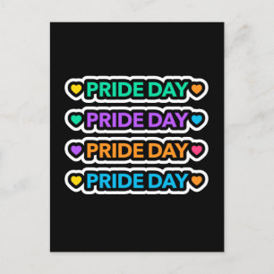 Pride day. LGBT+Pride. Rainbow heart. Postcard