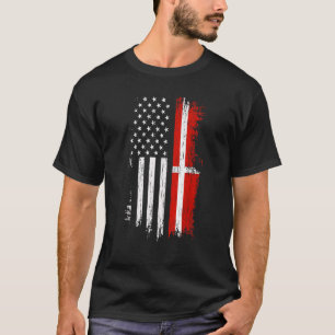 Pride Denmark USA Danish American Flag T-Shirt