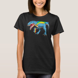Pride Dinosaur T Rex Gay Pride Flag Parade LGBT Q  T-Shirt
