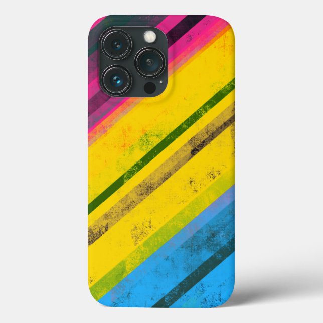 Pride Equality Pan Flag Grunge Stripes LGBTQIA Case-Mate iPhone Case (Back)