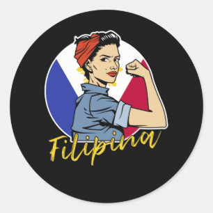 Pride Filipina Pinay Wife Girlfriend Philippines Classic Round Sticker