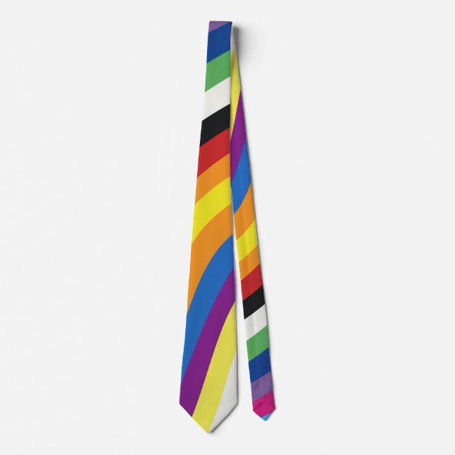 Pride Flag Colorful Stripes Pattern Tie (Front)