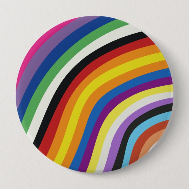 Pride Flag Colourful Stripes Pattern 10 Cm Round Badge (Front)