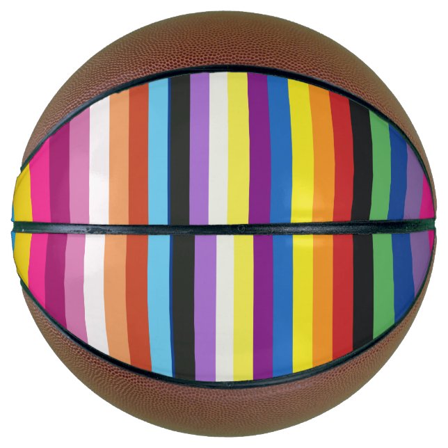 Pride Flag Colourful Stripes Pattern Basketball (Front)