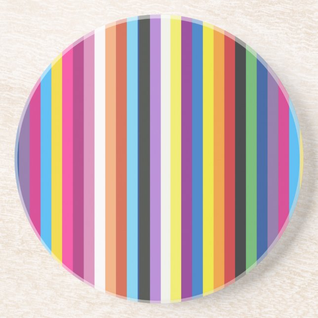 Pride Flag Colourful Stripes Pattern Coaster (Front)
