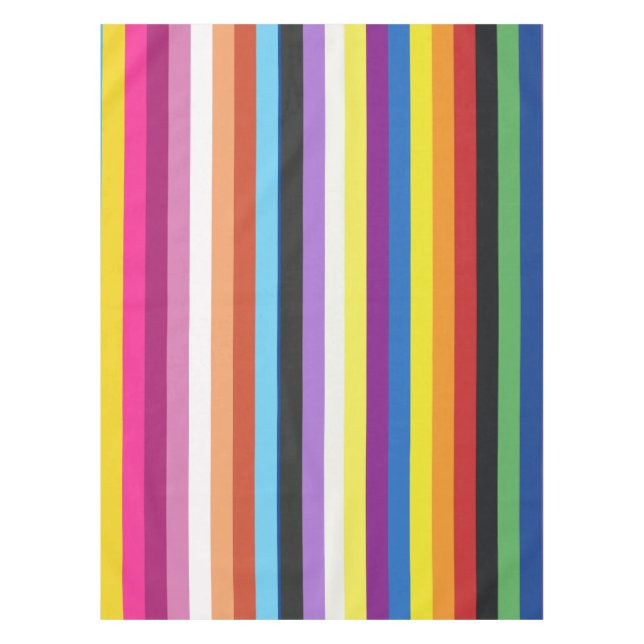 Pride Flag Colourful Stripes Pattern Tablecloth (Front)