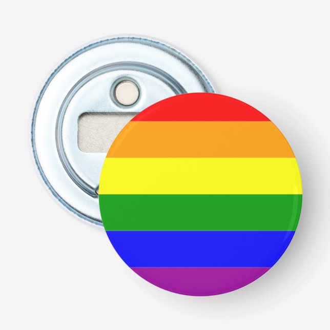 Pride Flag LGBTQIA+ Rainbow Bottle Opener (Front)