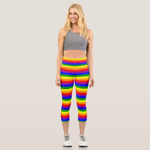 Pride Flag LGBTQIA+ Rainbow Colours Pattern Capri Leggings