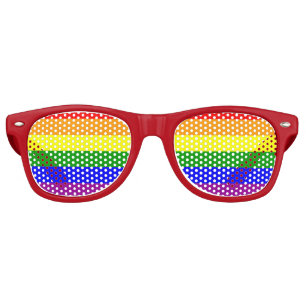 Pride Flag LGBTQIA+ Rainbow Colours Retro Sunglasses