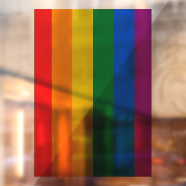 Pride flag rainbow colours stripes window cling (Sheet 2)