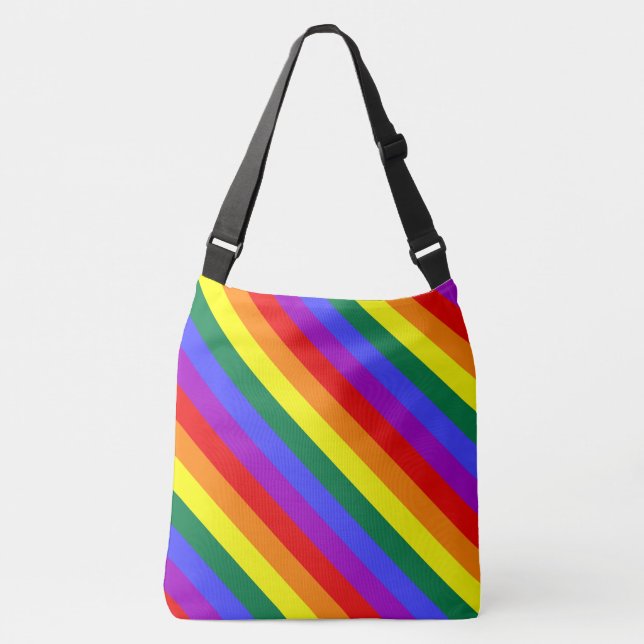 Pride flag rainbow cross body bag (Front)