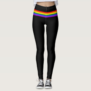 Pride flag rainbow custom Leggings black