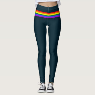 Pride flag rainbow custom Leggings deep blue