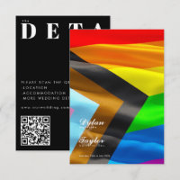 Pride Flag Typography Black Wedding Details