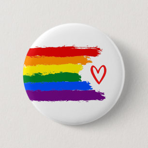 Pride flag with heart button