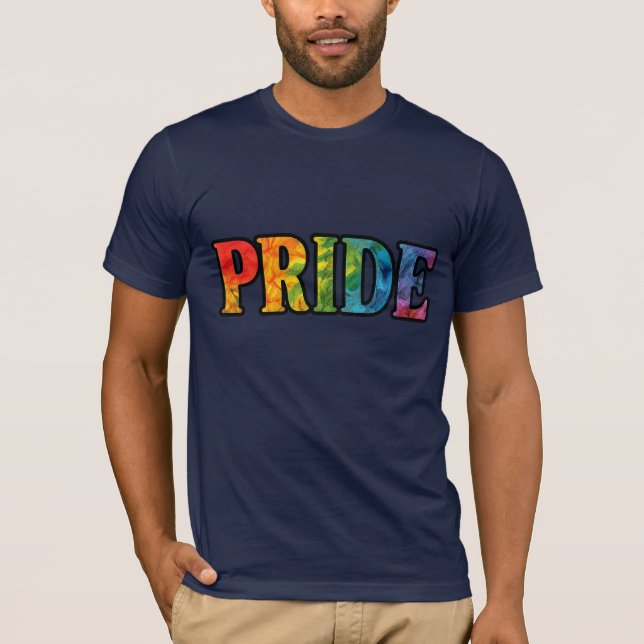 PRIDE Floral Rainbow Text LGBTQ+ T-Shirt (Front)