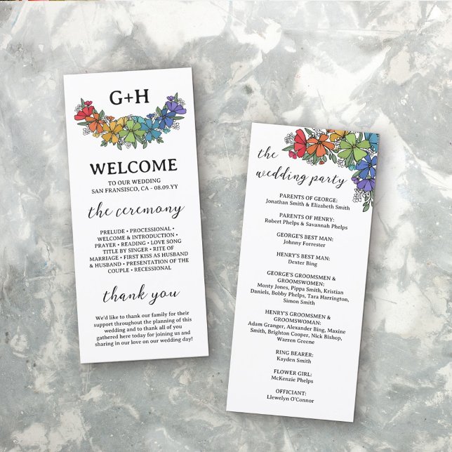 Pride Flowers Monogram LGBTQ Wedding (Creator Uploaded)