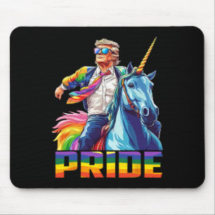 Pride Funny Trump Riding Unicorn Lgbt Gay Lesbian Mouse Pad