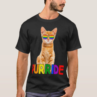 Pride Gay Cute Cat Purride LGBTQ  T-Shirt
