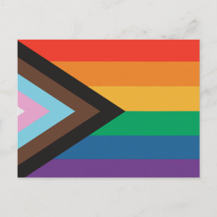 Pride gay lgbt rainbow flag postcard