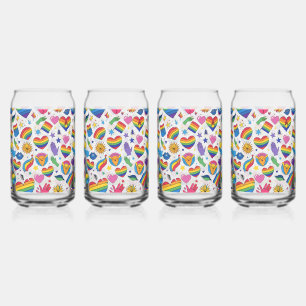 PRIDE GAY LGBT SET CAN GLASS