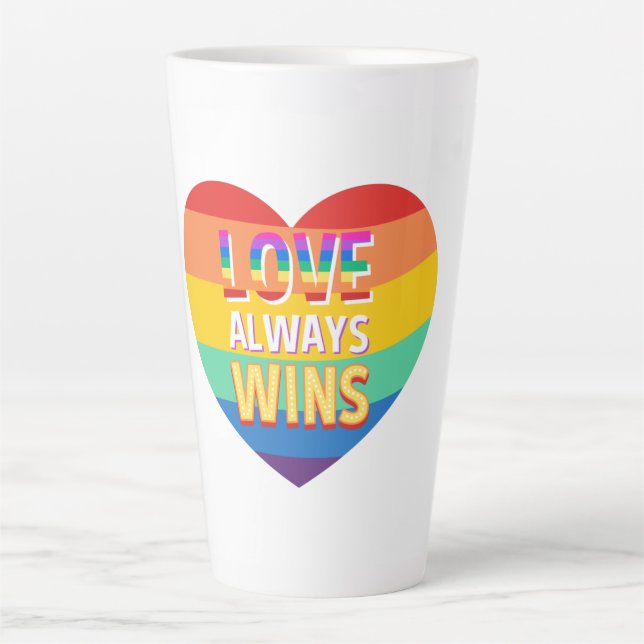Pride gay-  love always wins. Rainbow colour.      Latte Mug (Front)
