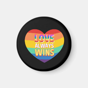 Pride gay- love always wins. Rainbow colour. Magnet