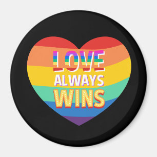 Pride gay- love always wins. Rainbow colour. Magnet