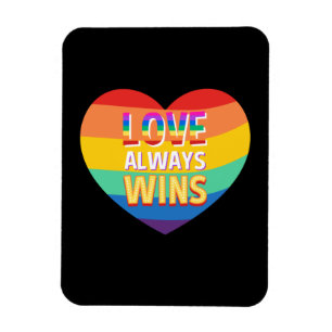 Pride gay-  love always wins. Rainbow colour.     Magnet