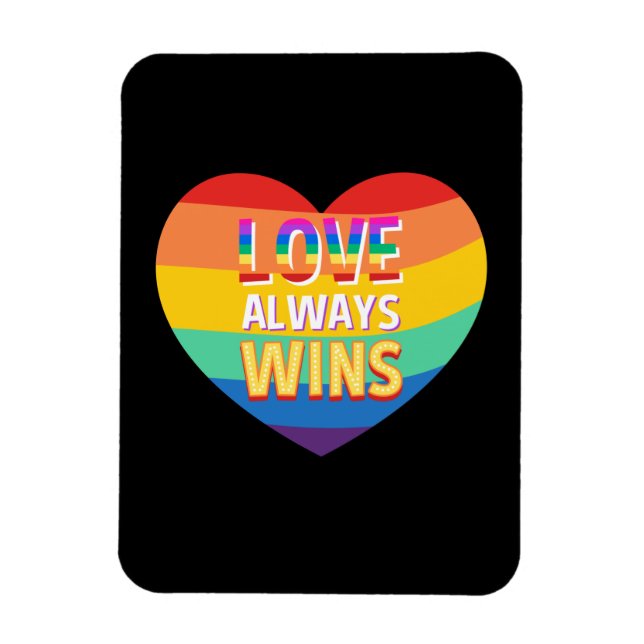 Pride gay-  love always wins. Rainbow colour.     Magnet (Vertical)