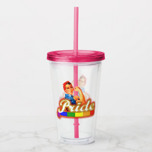 Pride Gay Pride Glowing Pride We Can Do It Acrylic Tumbler