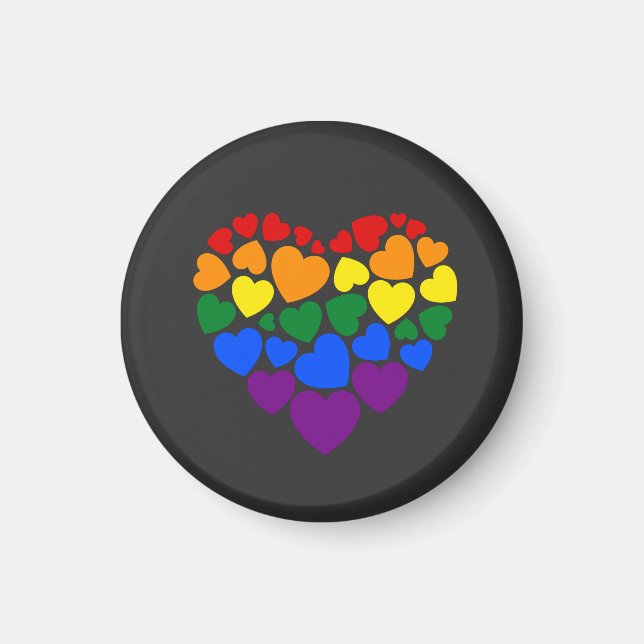 Pride- gay rainbow colour heart for love         magnet (Front)
