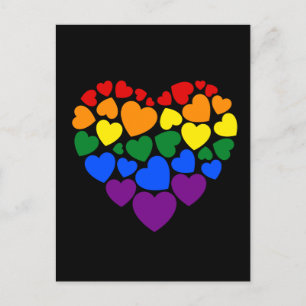 Pride- gay rainbow colour heart for love postcard