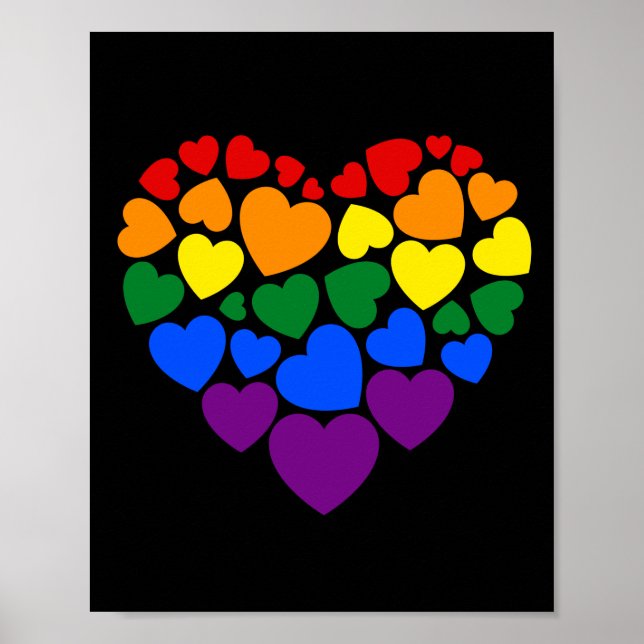 Pride- gay rainbow colour heart for love poster (Front)