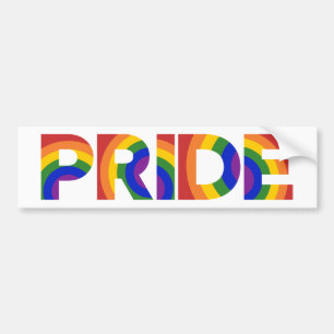 Pride Geometric Rainbow Text Bumper Sticker
