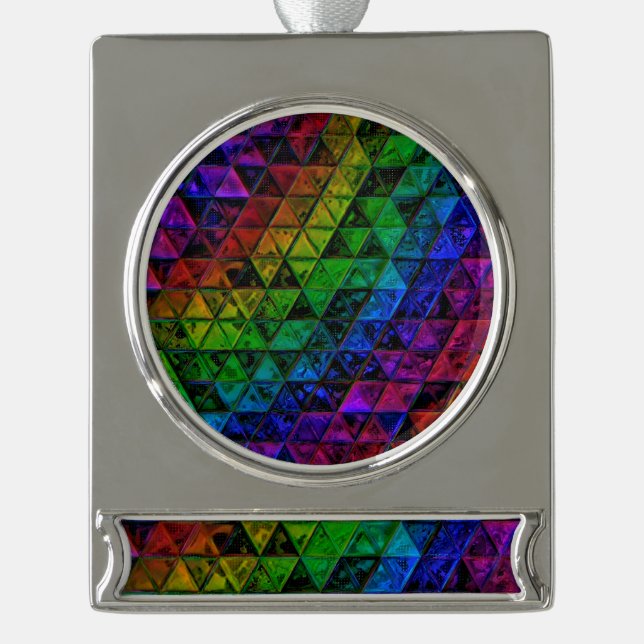 Pride Glass Banner Ornament (Front)