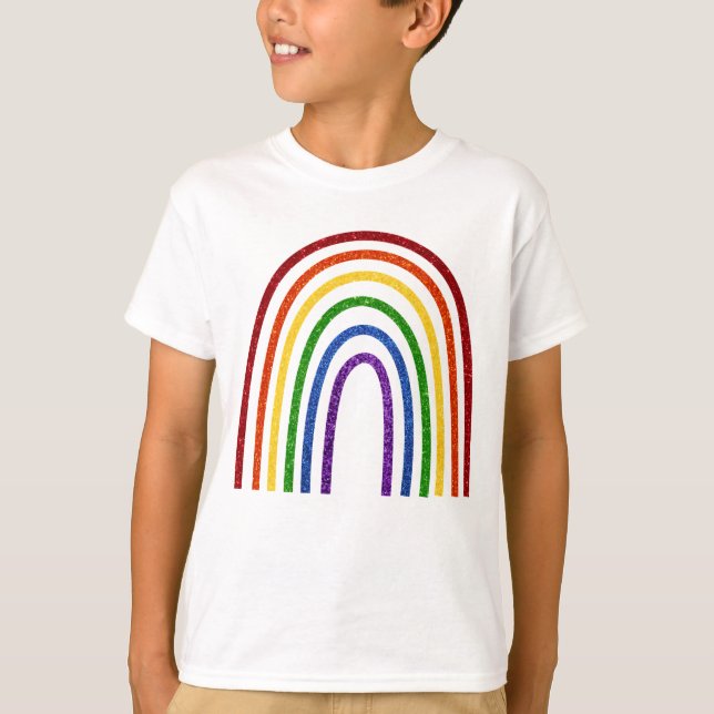 Pride Glitter Handdrawn Rainbow T-Shirt (Front)