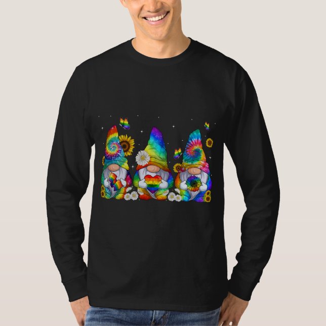 Pride Gnomies LGBT Funny Gnomes Pride Ally Gnome L T-Shirt (Front)