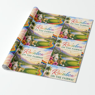 Pride Golf Rainbow on the Fairway  Celebration Wrapping Paper